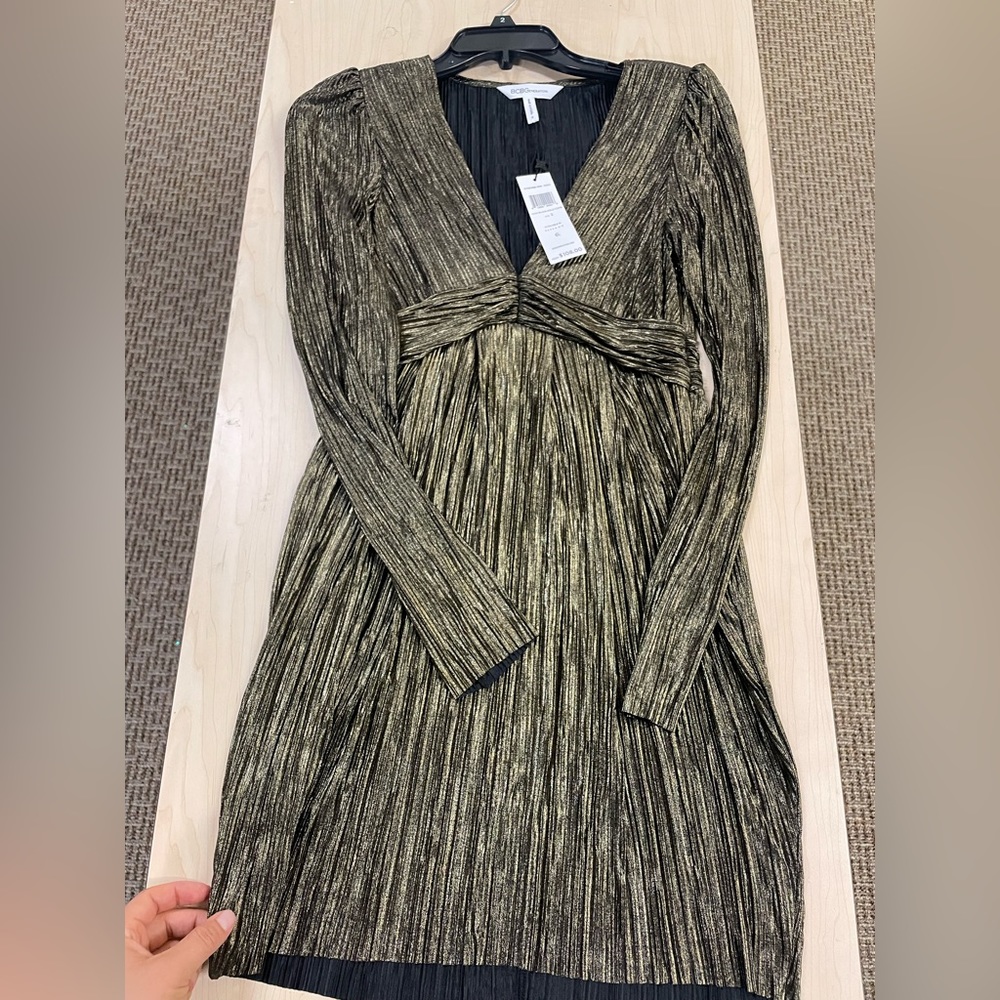 BCBGeneration black and gold long sleeve dress